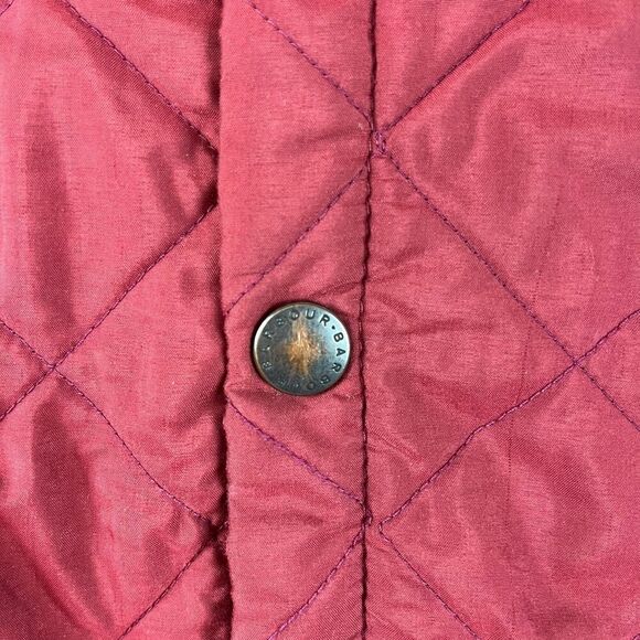 Barbour Quilted Blanket Lined Jacket Red Sz L Corduroy Collar Field Chore* - Picture 3 of 16